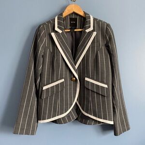 Smythe Women's Gray Pinstripe Blazer